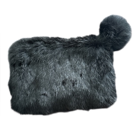 Buji Baja Fur Pouch Leather Pull with Pom - Picture 6 of 6